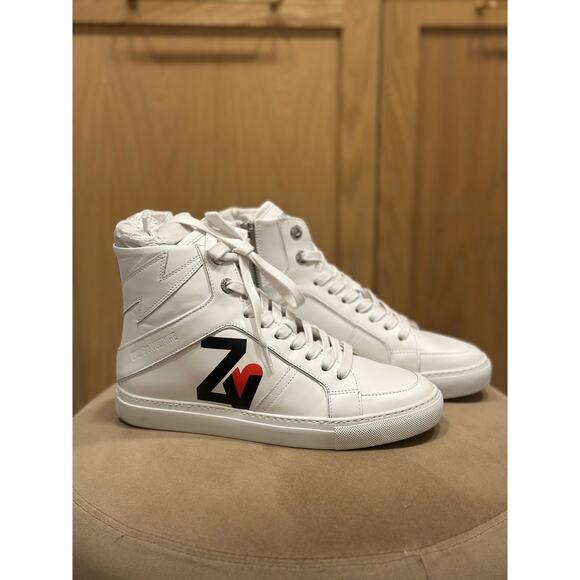Zadig & Voltaire Logo High Top Zip Sneakers - Picture 2 of 8